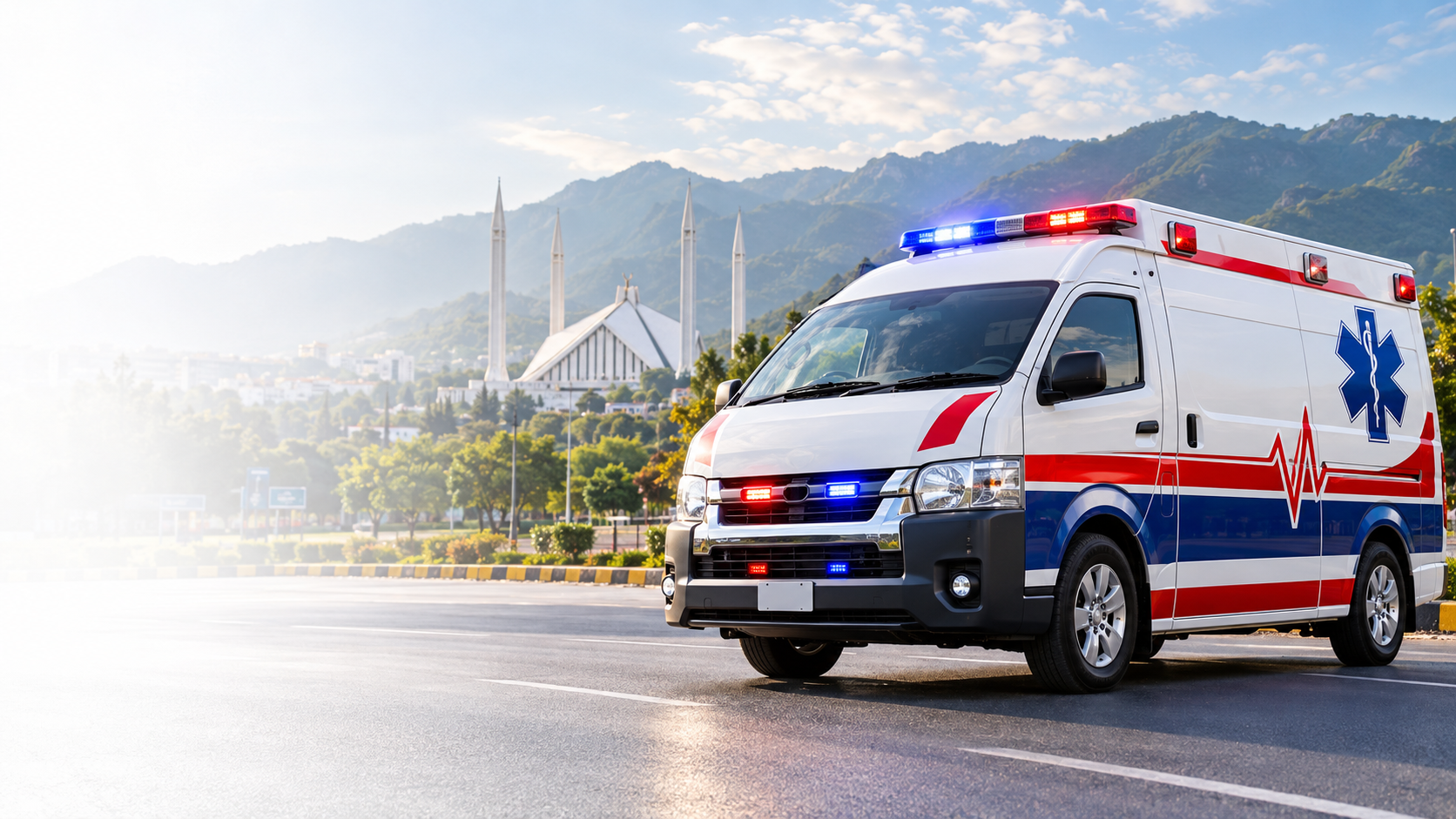 Al Syed Ambulance Services emergency ambulance ready for patient transport in Rawalpindi and Islamabad